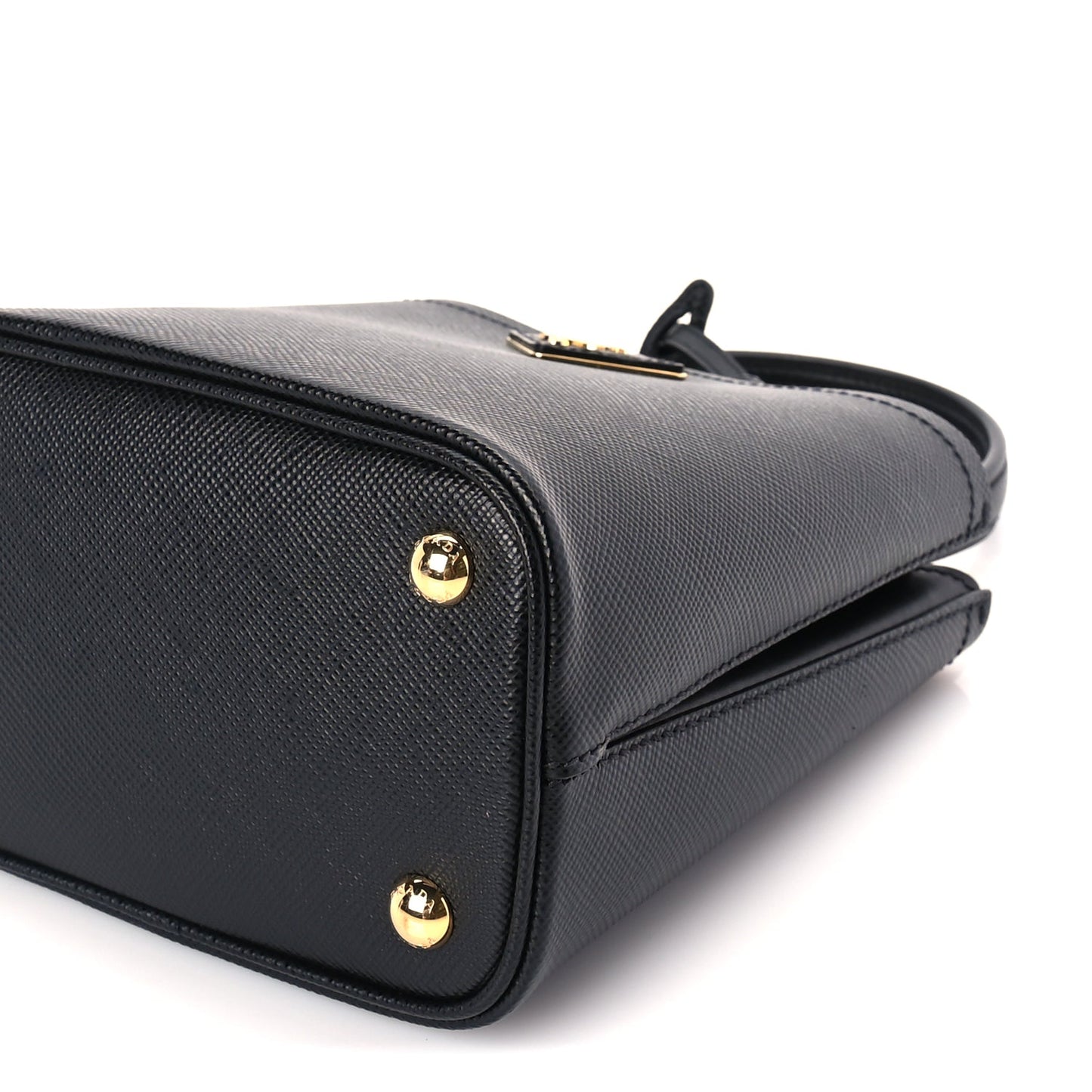 Prada Saffiano Cuir Small Panier Bucket Bag  Black Fuoco