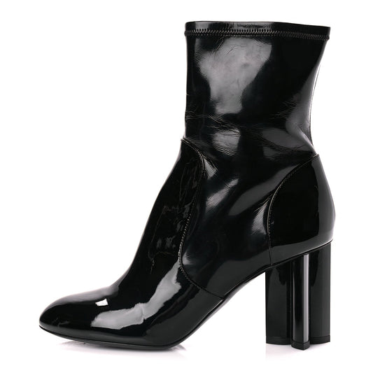 Louis Vuitton Patent Uniformes Silhouette Ankle Boots 39 Black