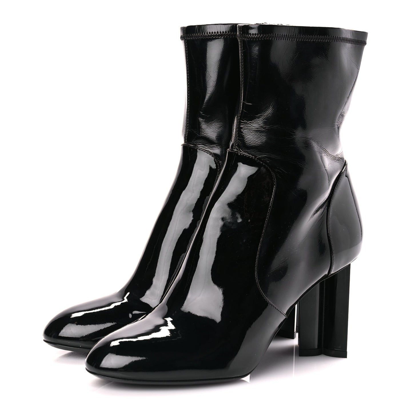 Louis Vuitton Patent Uniformes Silhouette Ankle Boots 39 Black