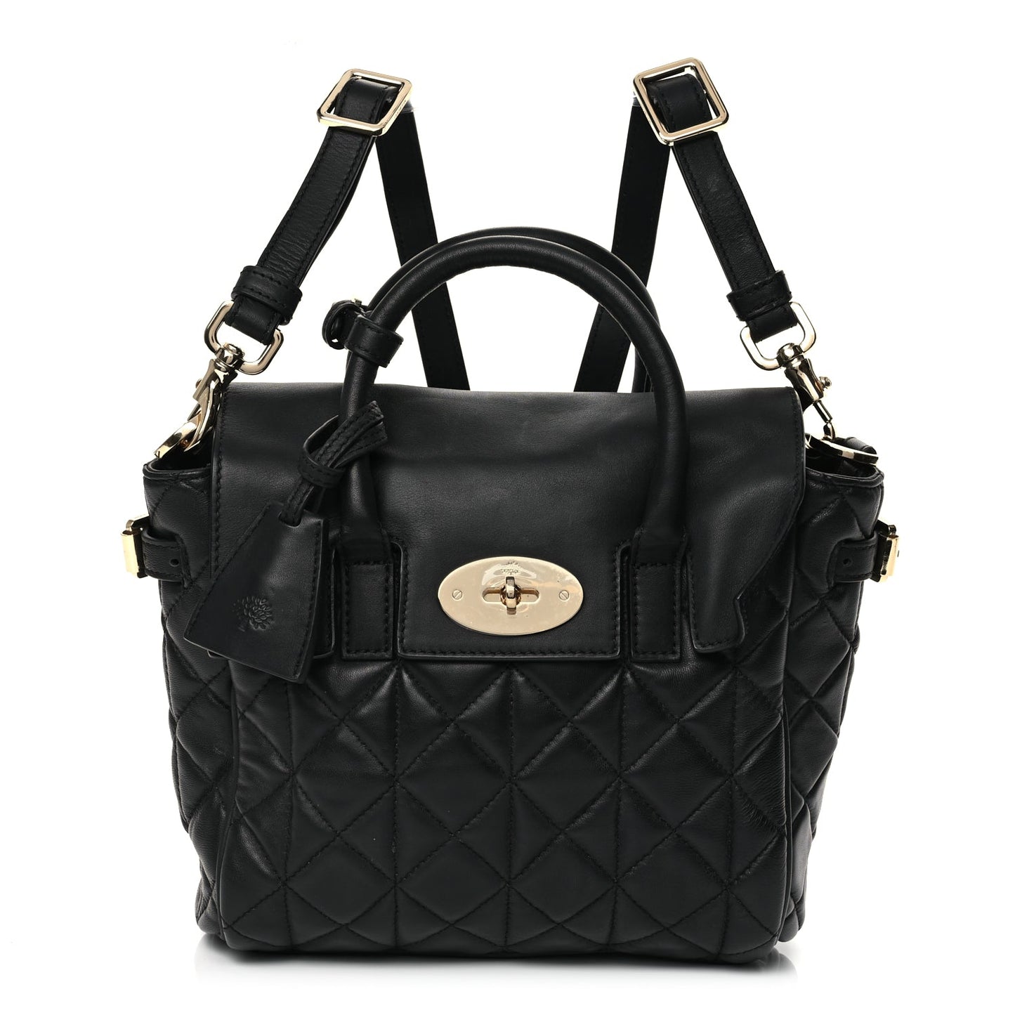Mulberry Nappa Quilted Mini Cara Delevingne Convertible Bag Black