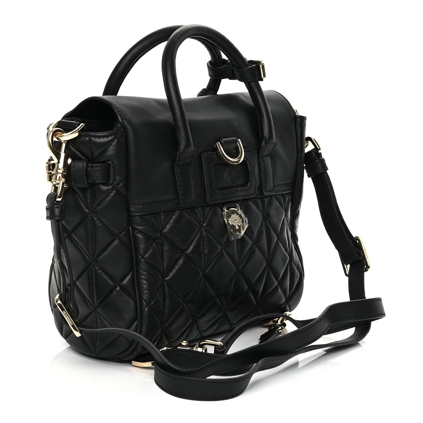 Mulberry Nappa Quilted Mini Cara Delevingne Convertible Bag Black