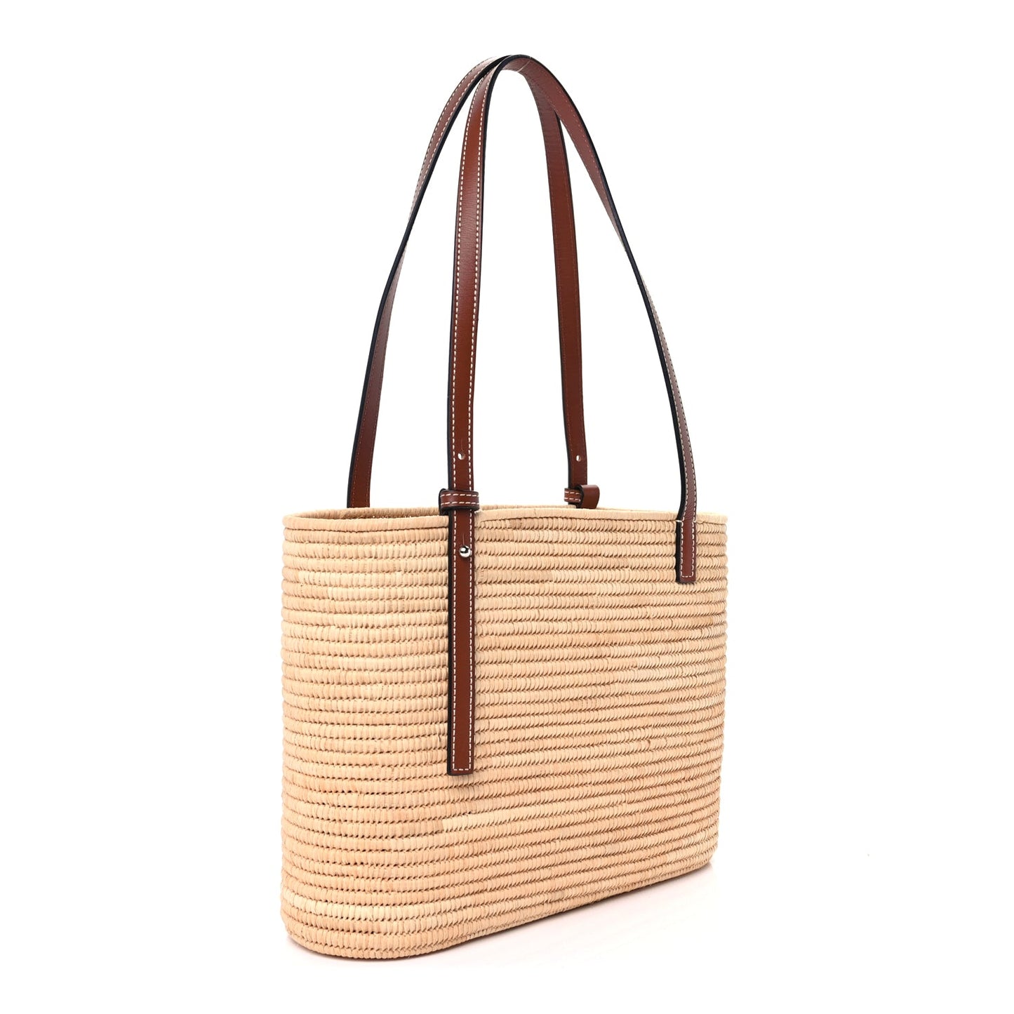 Loewe Raffia Small Square Basket Tote Bag Natural Tan