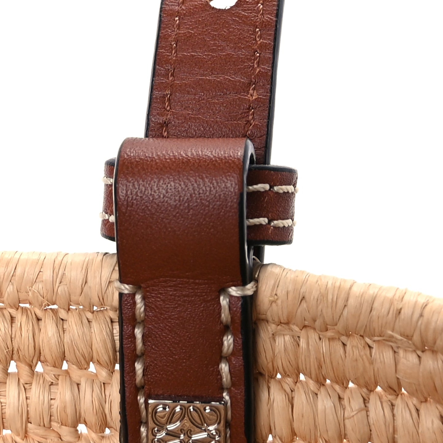 Loewe Raffia Small Square Basket Tote Bag Natural Tan