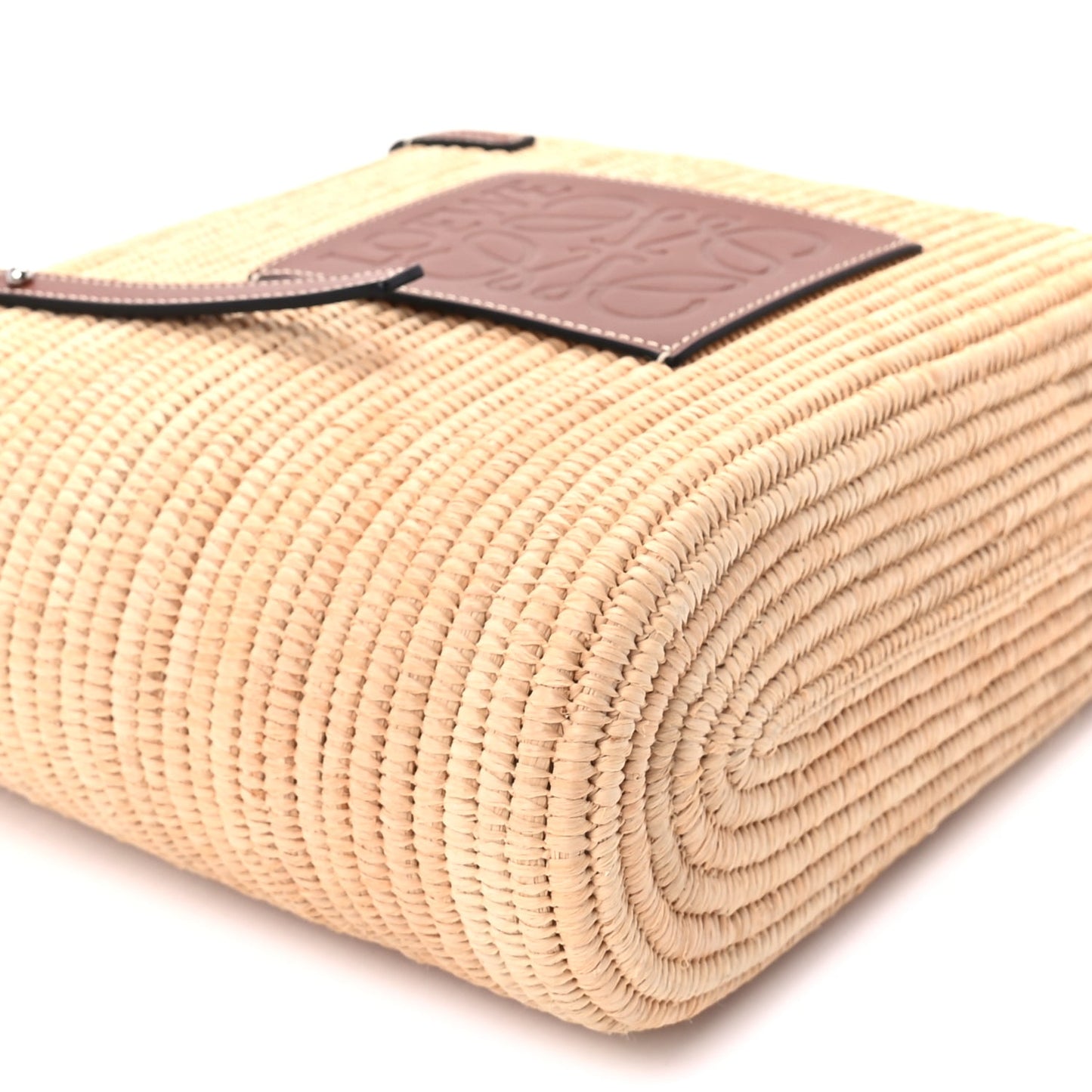 Loewe Raffia Small Square Basket Tote Bag Natural Tan