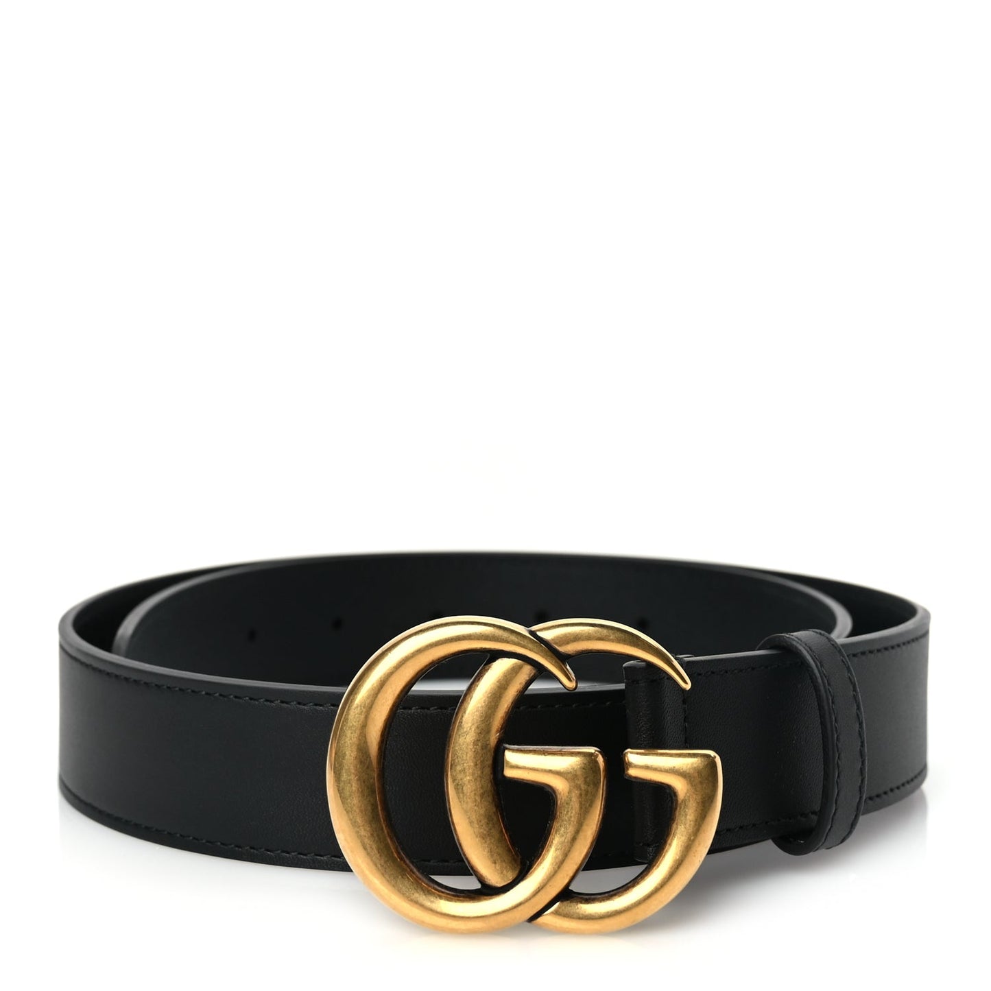 Gucci Calfskin Double G 30mm Belt 80 32 Black