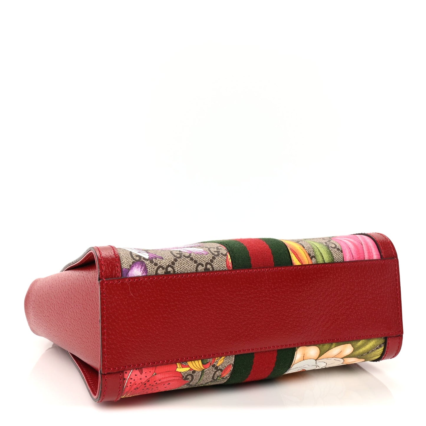 Gucci GG Supreme Monogram Flora Web Small Ophidia Tote Bag Red