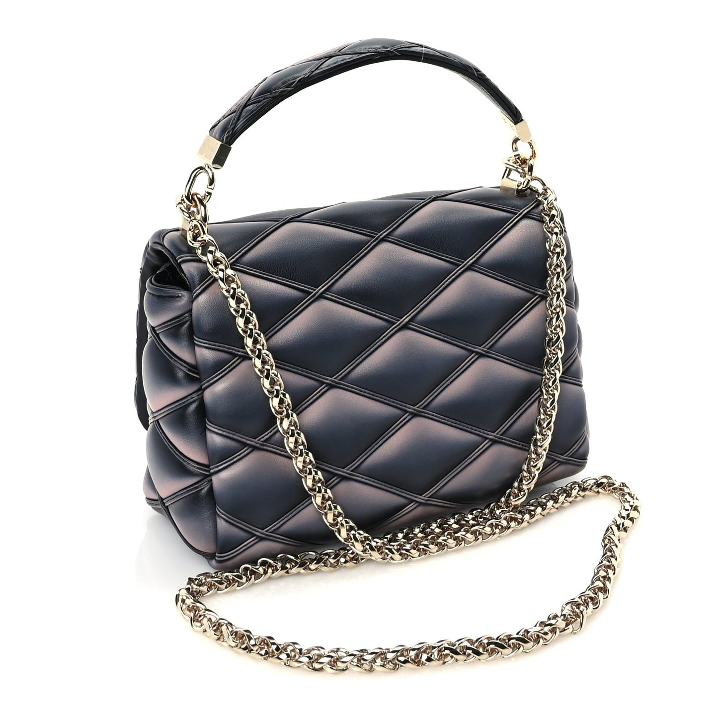 Louis Vuitton Lambskin Malletage Top Handle GO-14 MM  Black Pink
