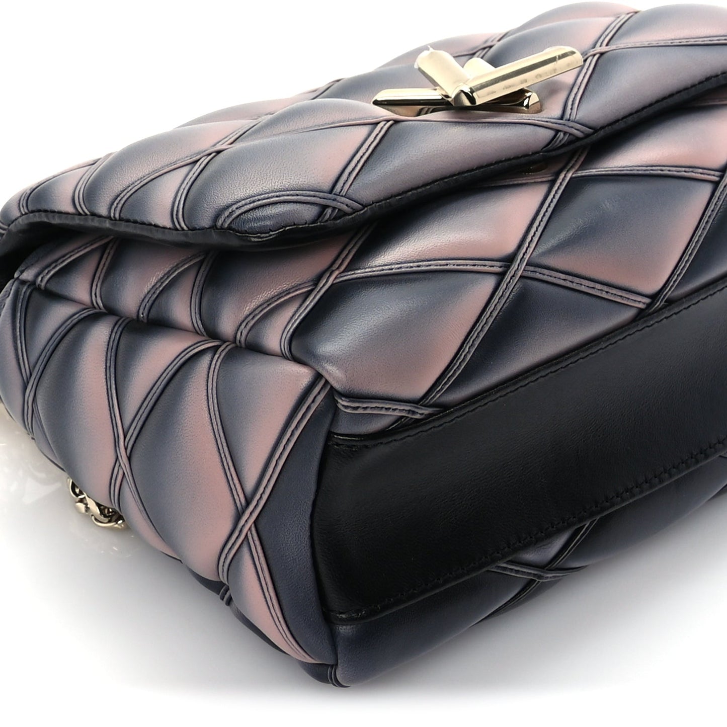 Louis Vuitton Lambskin Malletage Top Handle GO-14 MM  Black Pink