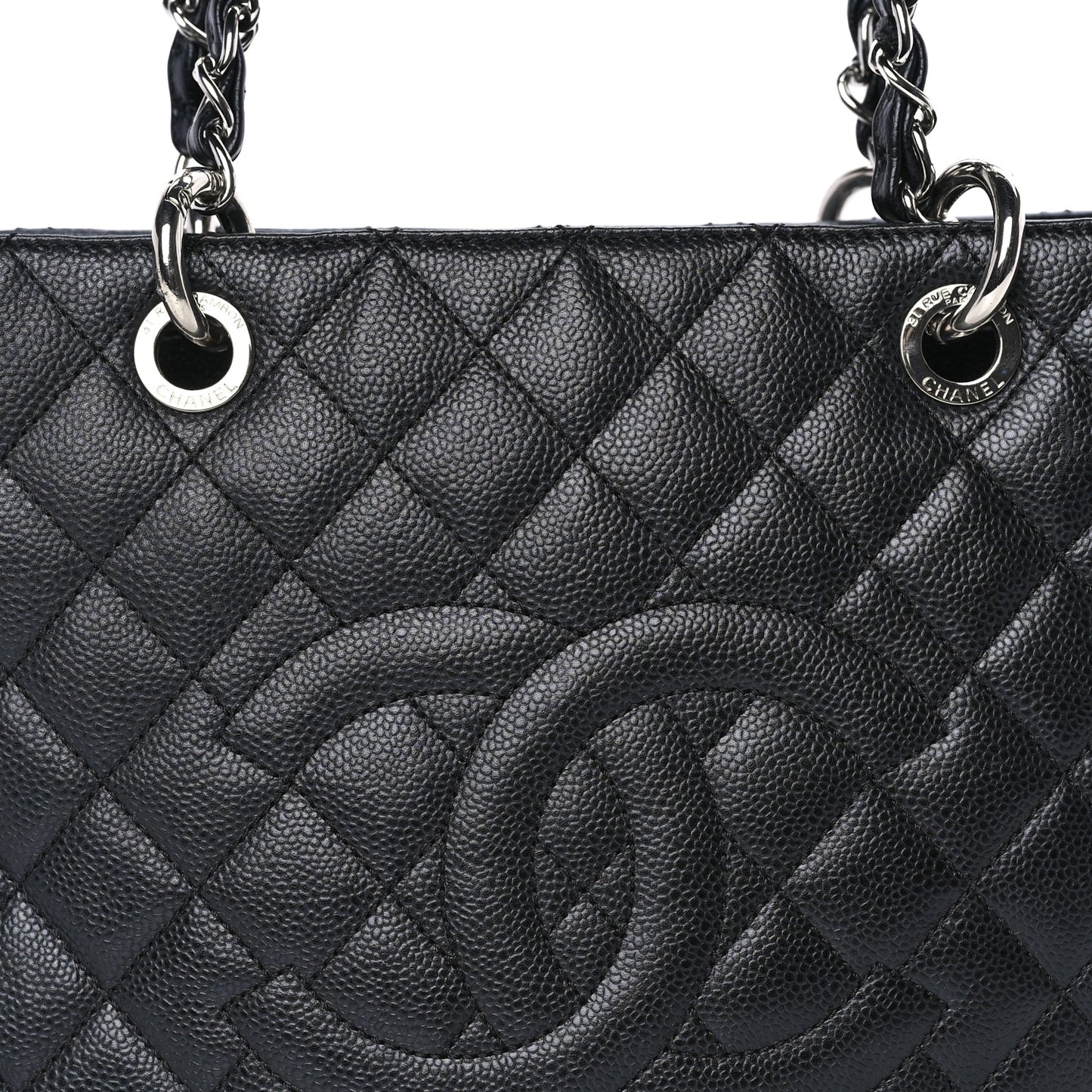 Chanel Caviar Quilted Grand Shopping Tote GST  Black