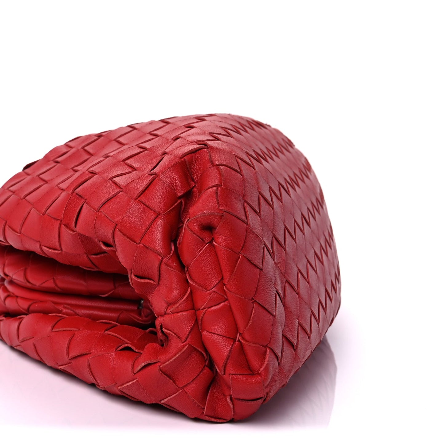 Bottega Veneta Nappa Maxi Intrecciato The Pouch Oversized Clutch Bright Red