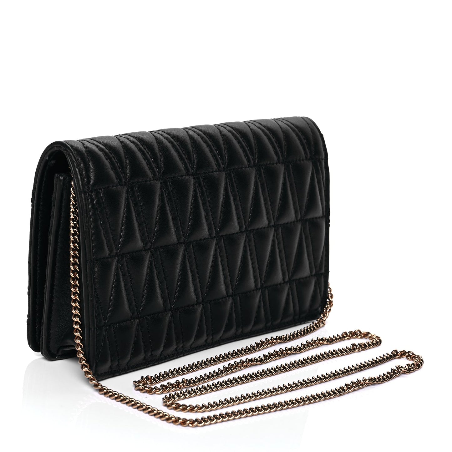 Versace Nappa Quilted Virtus Clutch Bag Black