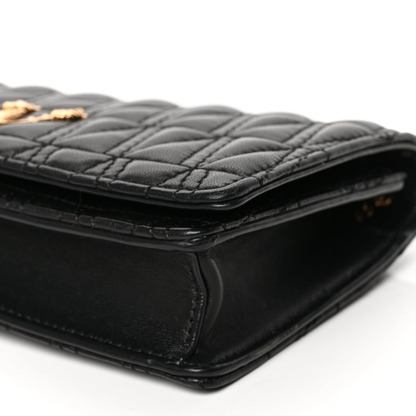 Versace Nappa Quilted Virtus Clutch Bag Black