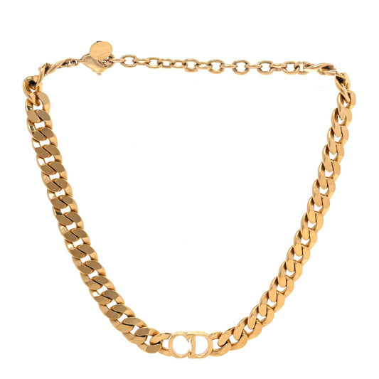 Christian Dior Metal Danseuse Etoile Chain Choker Necklace Gold