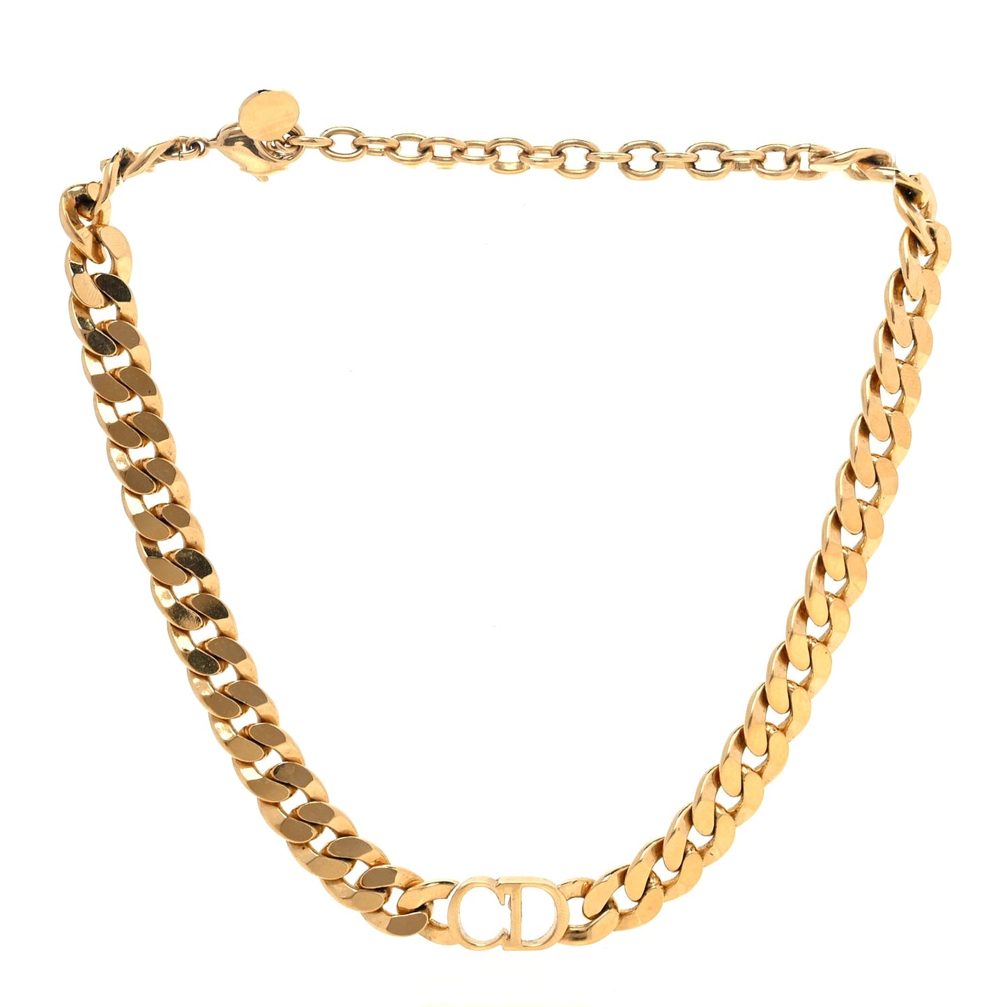 Christian Dior Metal Danseuse Etoile Chain Choker Necklace Gold