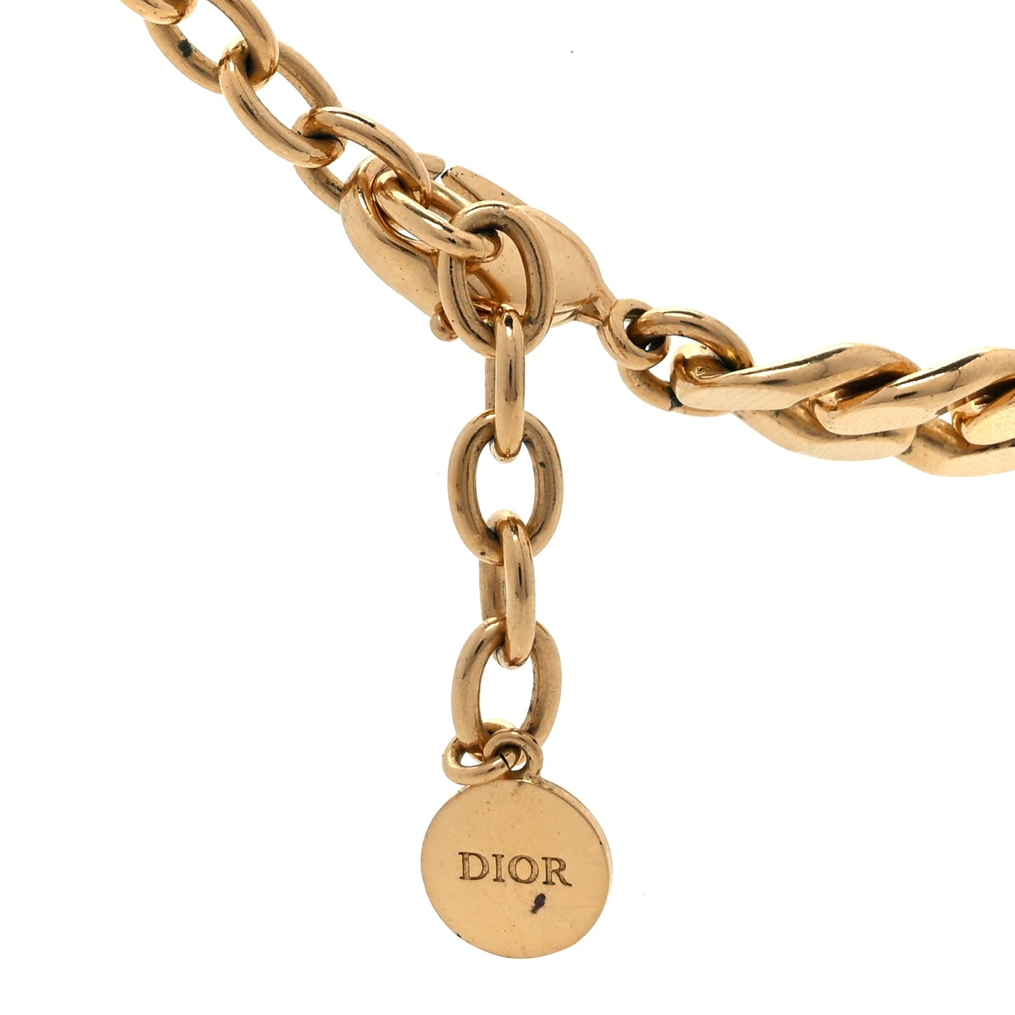 Christian Dior Metal Danseuse Etoile Chain Choker Necklace Gold