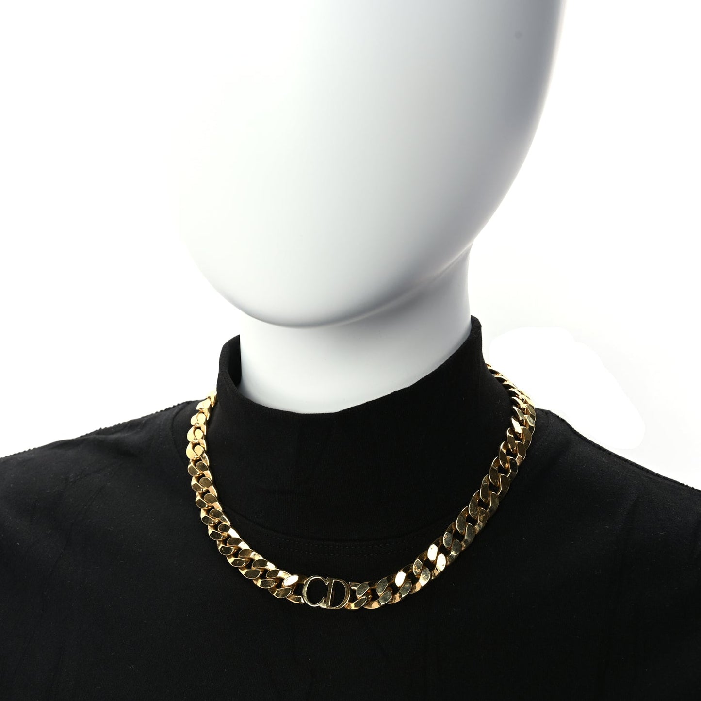 Christian Dior Metal Danseuse Etoile Chain Choker Necklace Gold