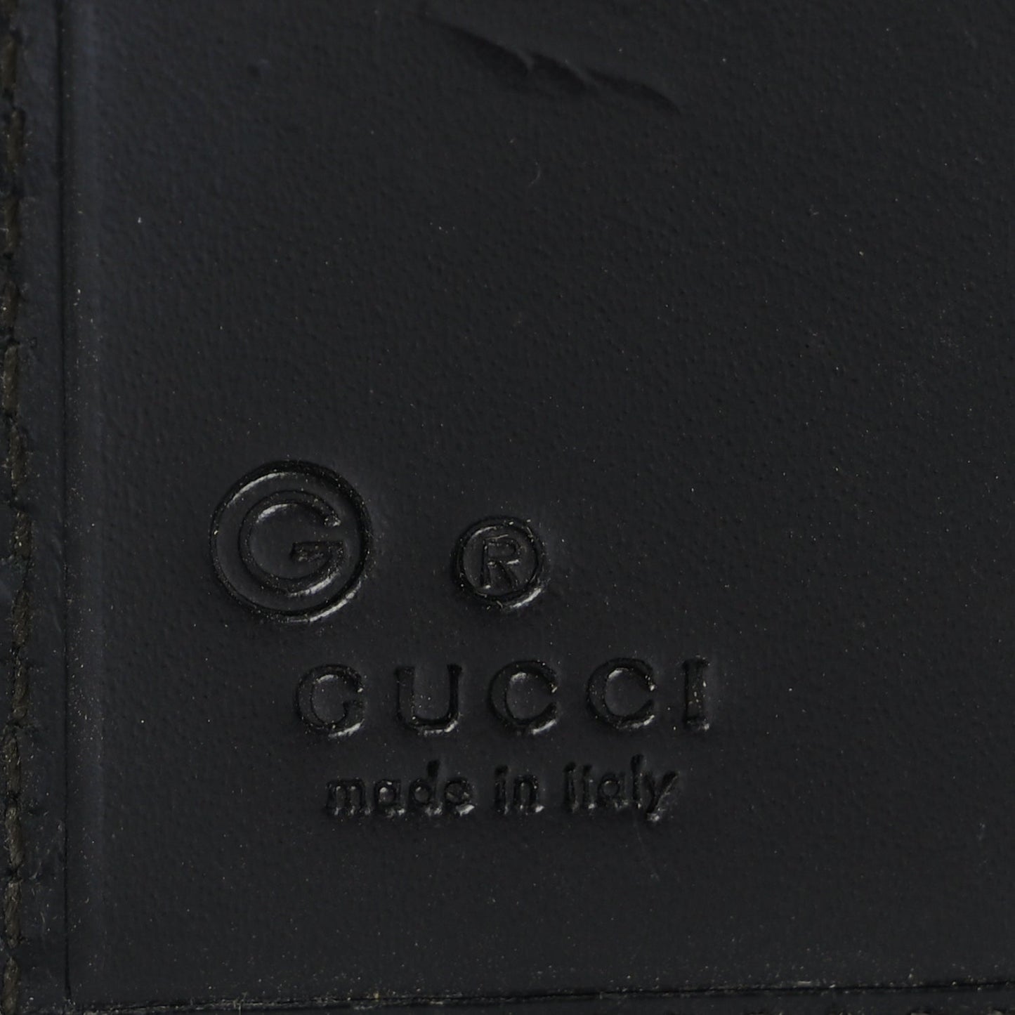 Gucci Monogram Piston Lock Compact Wallet Dark Brown