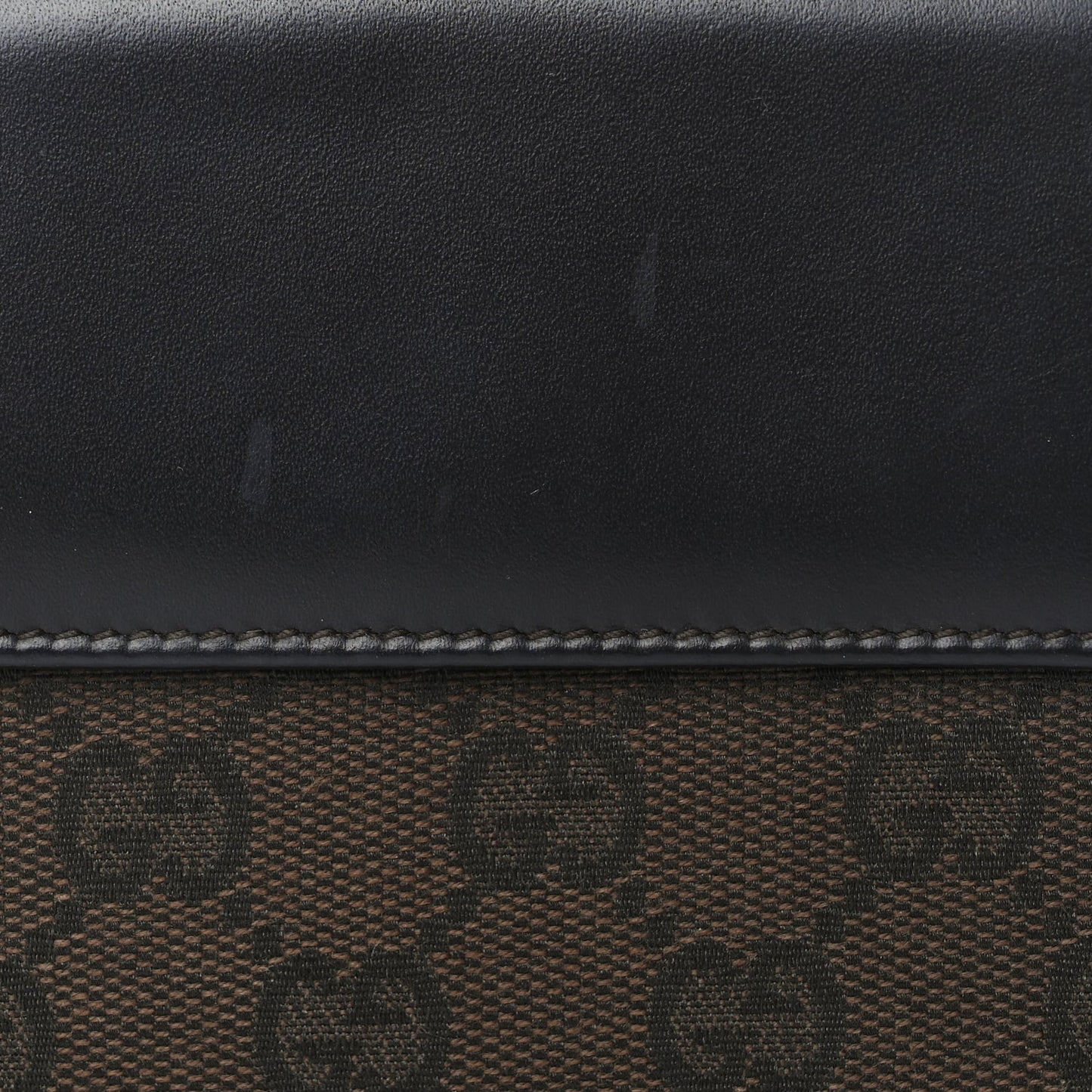 Gucci Monogram Piston Lock Compact Wallet Dark Brown