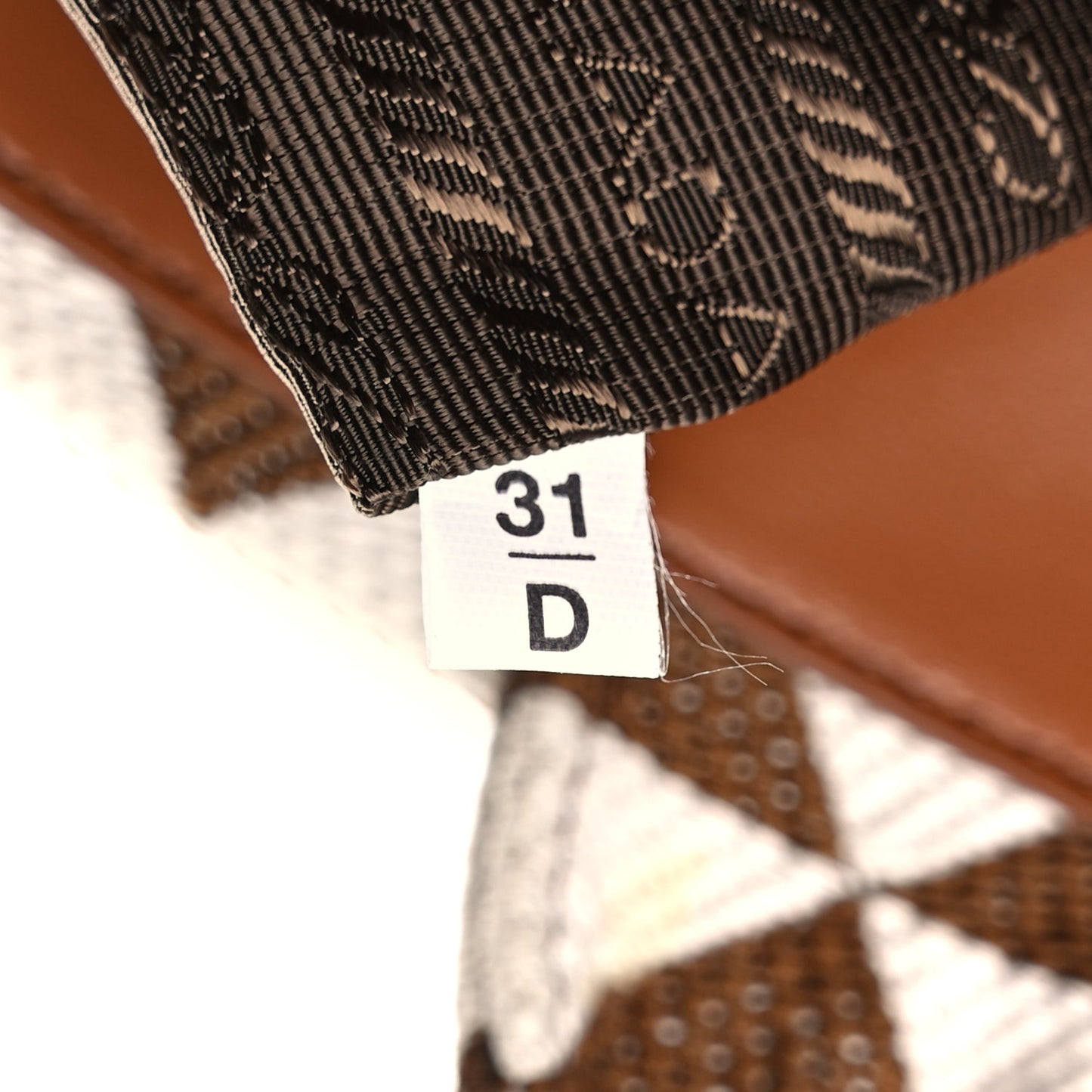 Prada Jacquard Saffiano Triangolo Symbole Embroidered Small Tote Tobacco Talco Tabacco/Talco