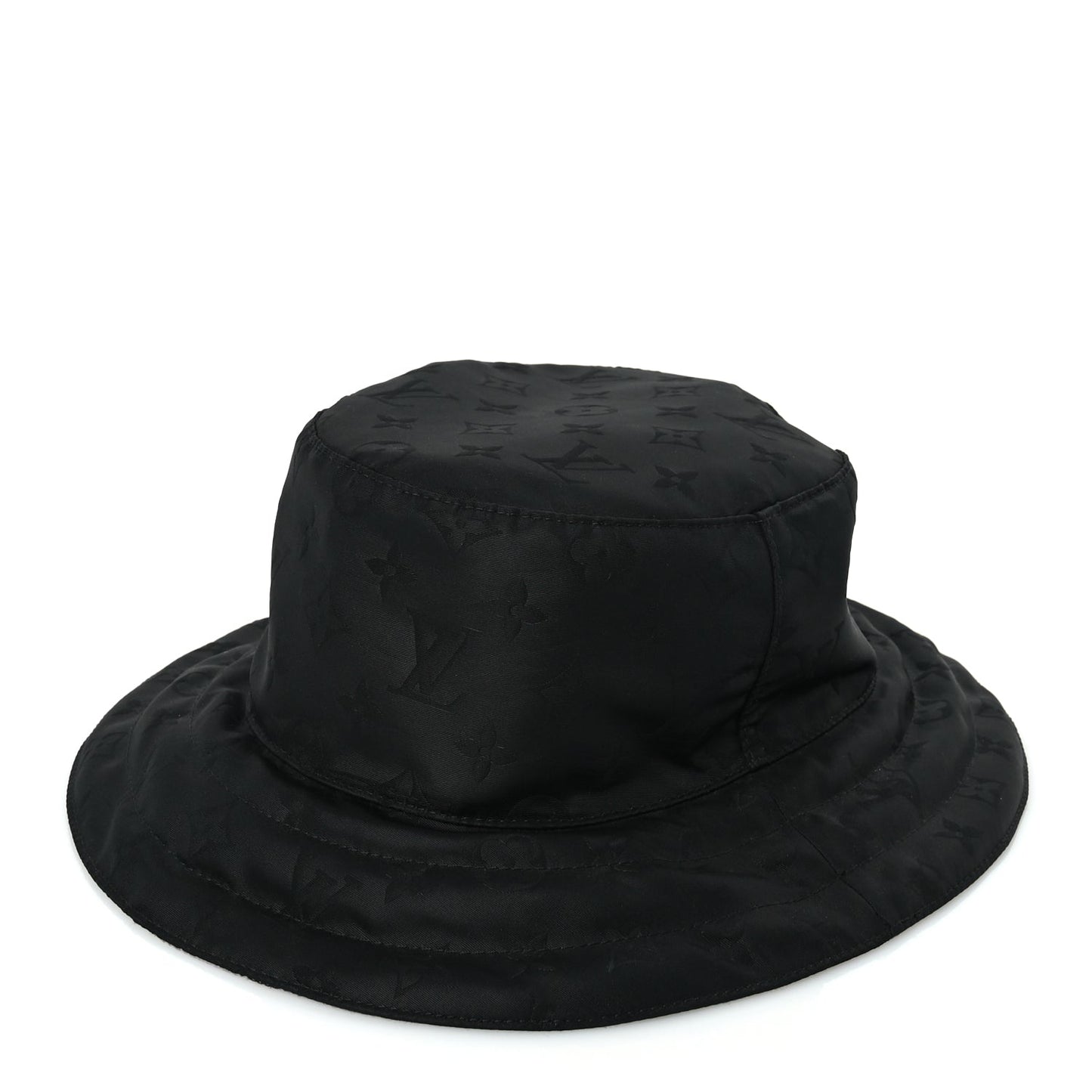 Louis Vuitton Nylon Monogram Reversible Rain Bucket Hat L Black