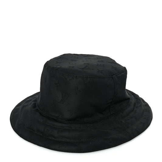 Louis Vuitton Nylon Monogram Reversible Rain Bucket Hat L Black