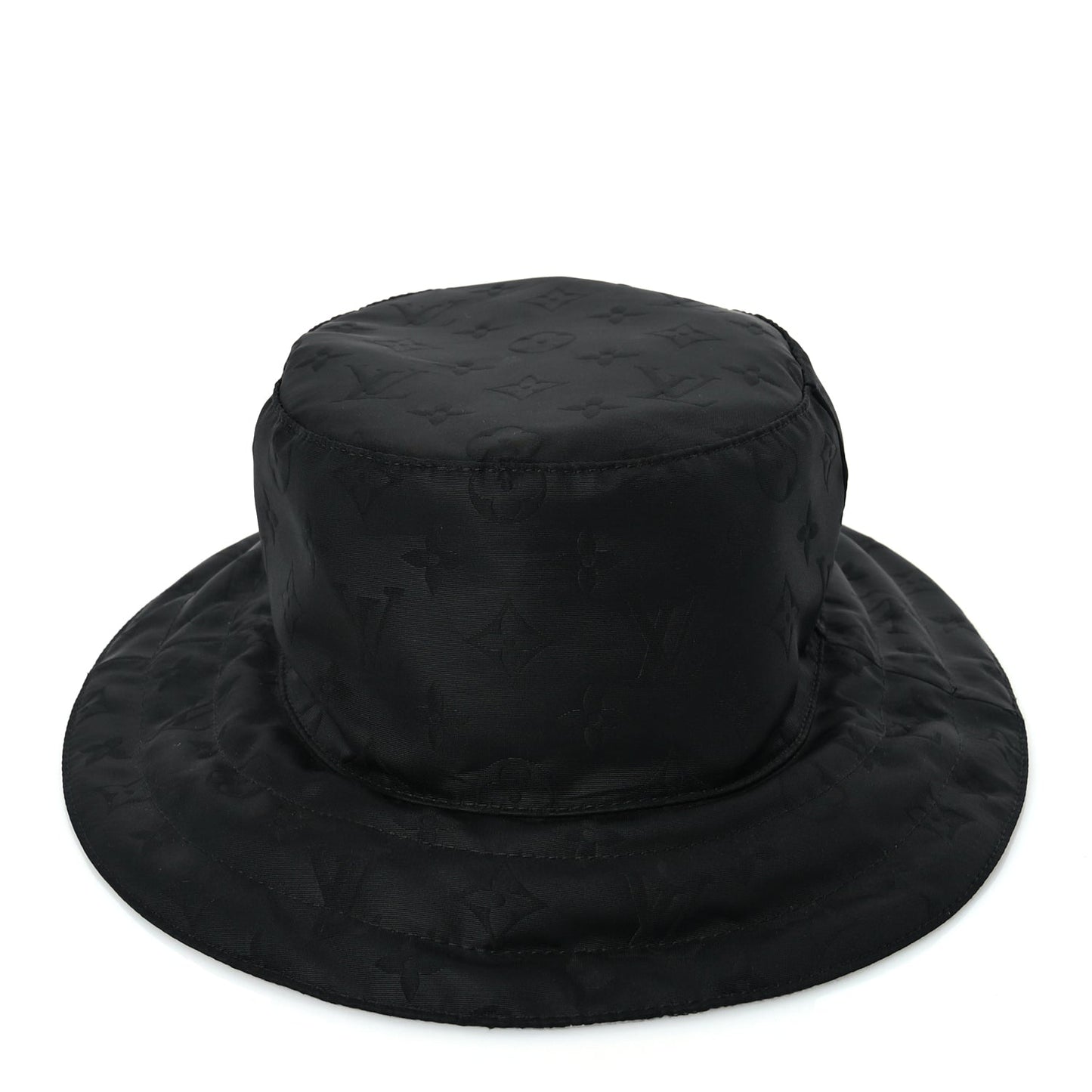 Louis Vuitton Nylon Monogram Reversible Rain Bucket Hat L Black