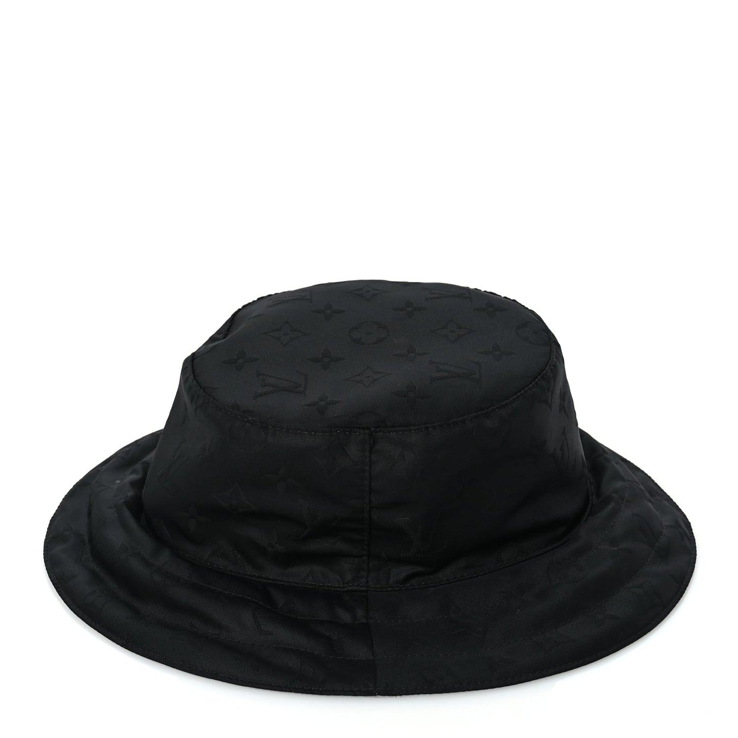 Louis Vuitton Nylon Monogram Reversible Rain Bucket Hat L Black