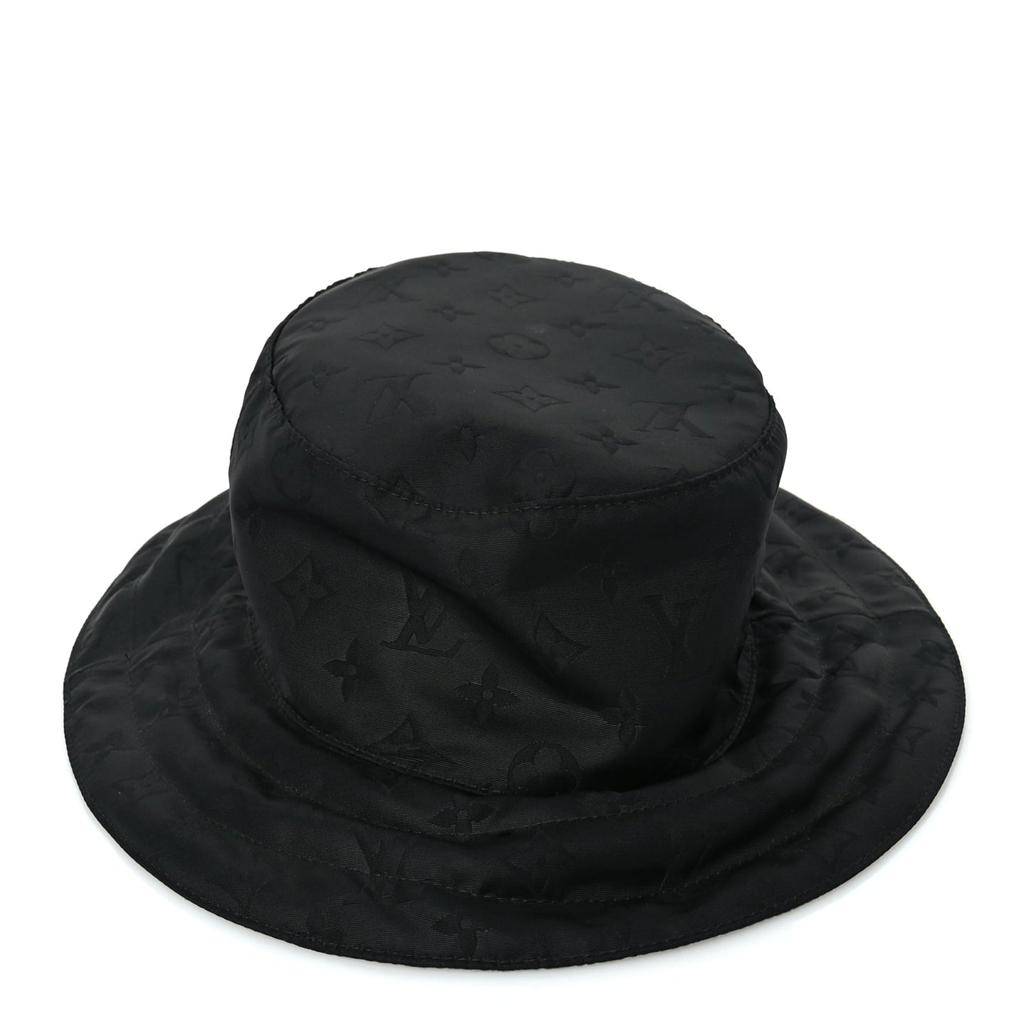 Louis Vuitton Nylon Monogram Reversible Rain Bucket Hat L Black