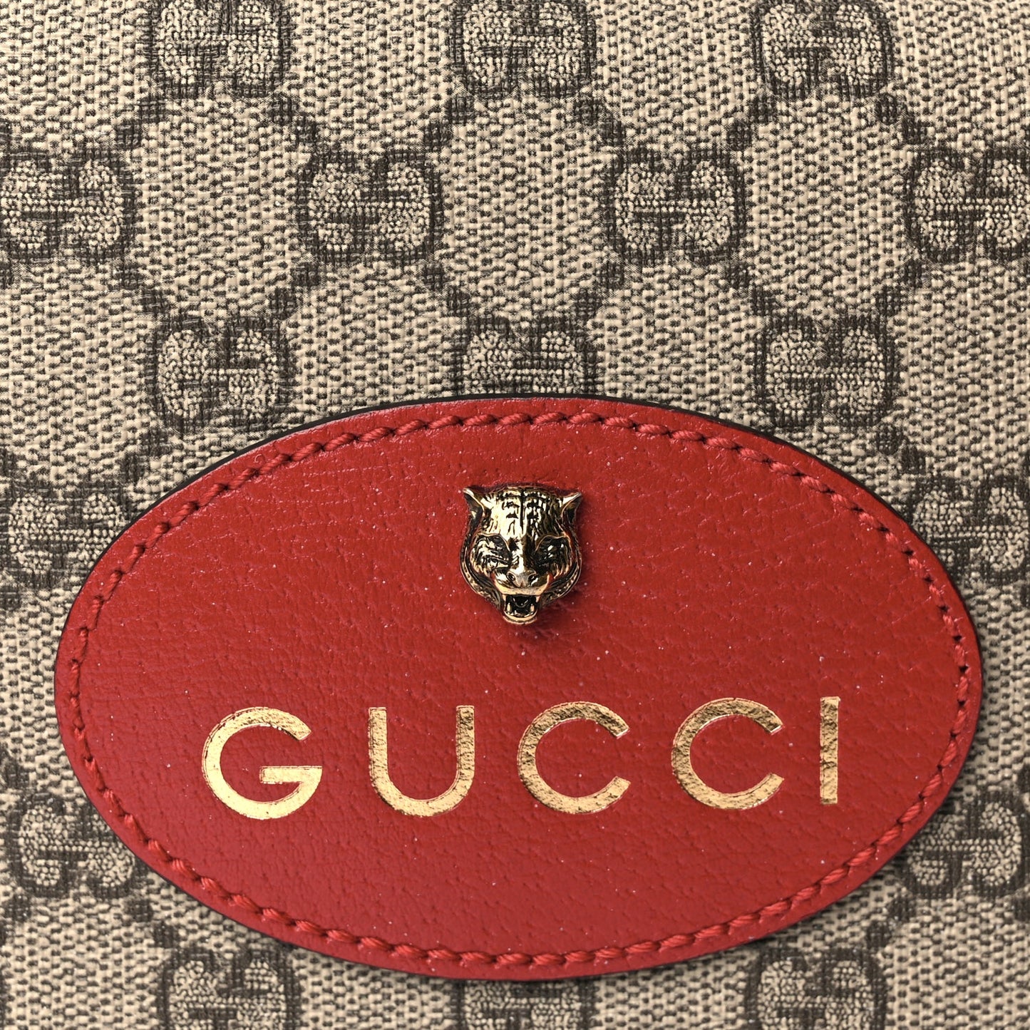Gucci GG Supreme Monogram Web Neo Vintage Shoulder Bag Beige Red
