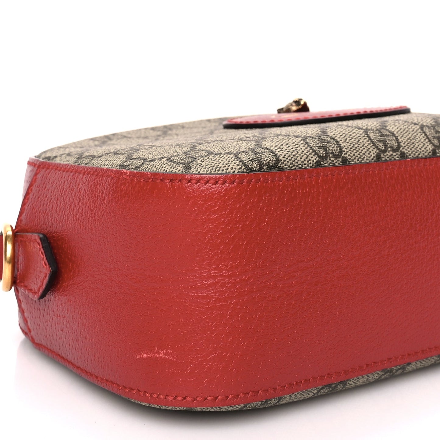 Gucci GG Supreme Monogram Web Neo Vintage Shoulder Bag Beige Red