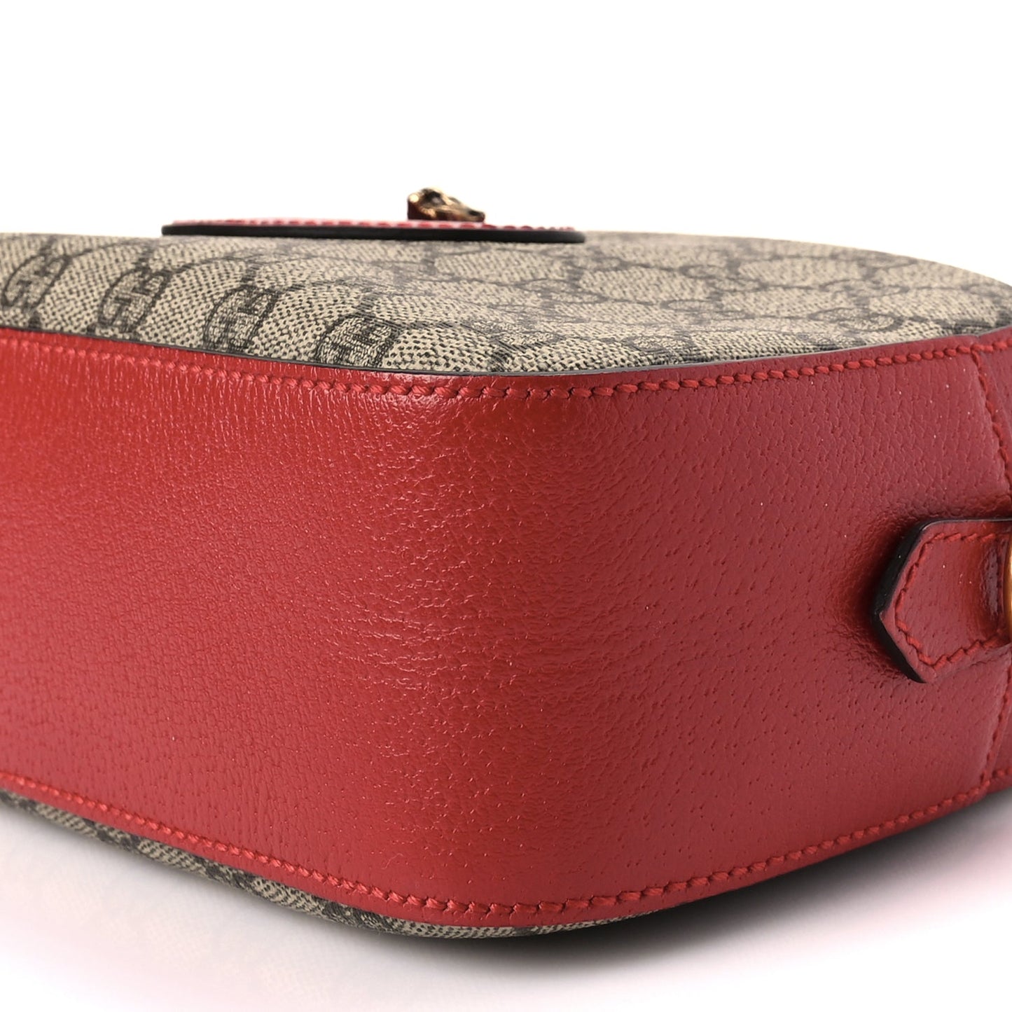 Gucci GG Supreme Monogram Web Neo Vintage Shoulder Bag Beige Red