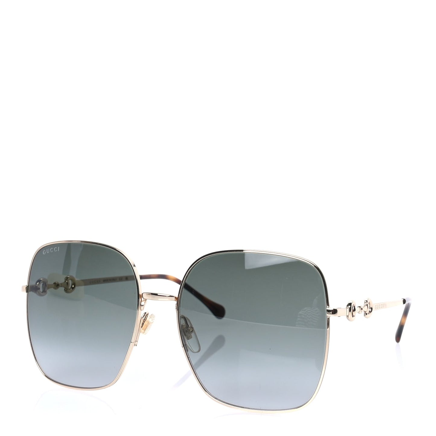 Gucci Metal Horsebit Square Sunglasses GG0879S Gold
