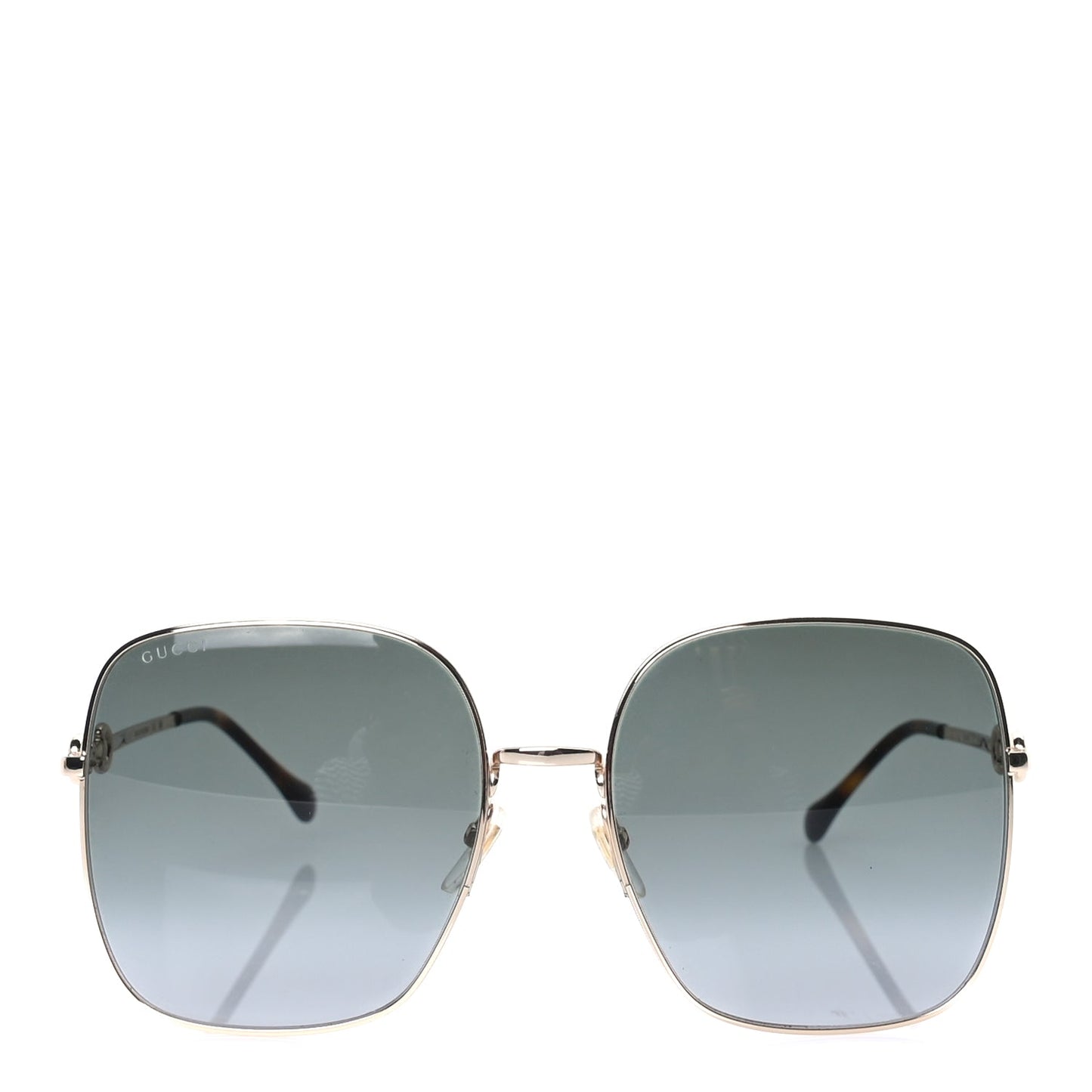 Gucci Metal Horsebit Square Sunglasses GG0879S Gold