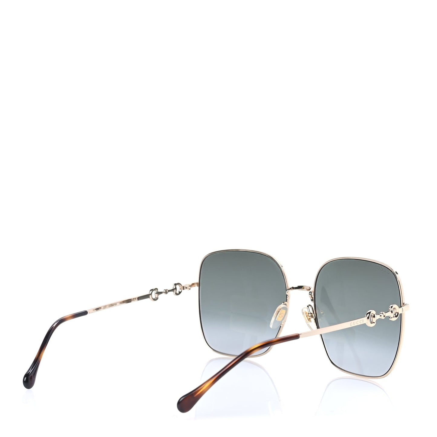 Gucci Metal Horsebit Square Sunglasses GG0879S Gold