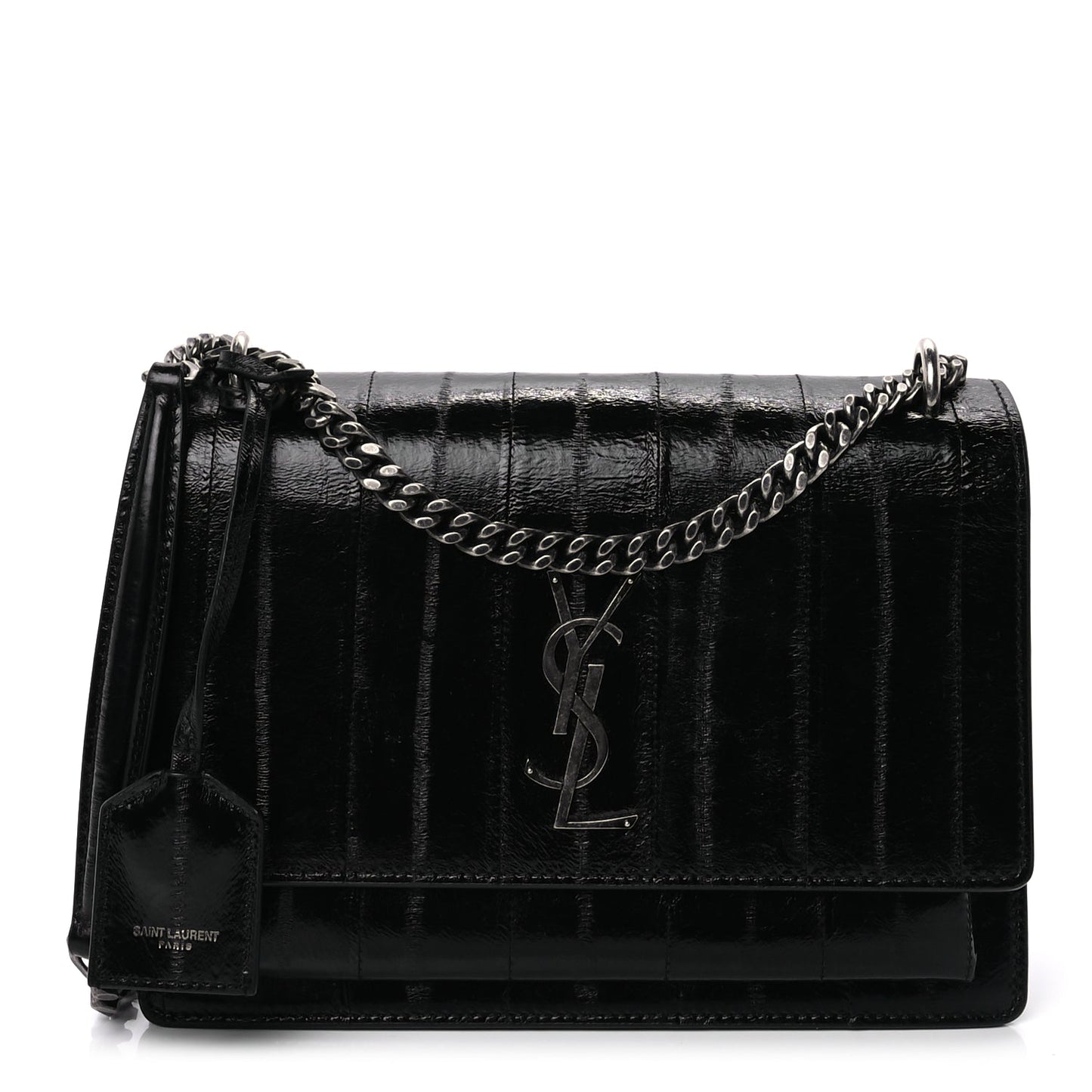 Saint Laurent Glossy Eelskin Medium Monogram Sunset Black