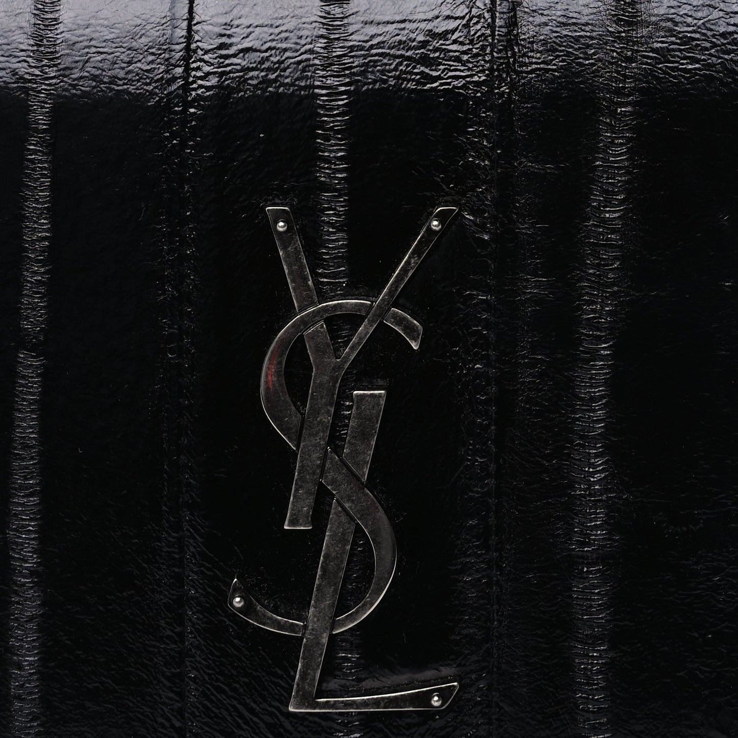 Saint Laurent Glossy Eelskin Medium Monogram Sunset Black