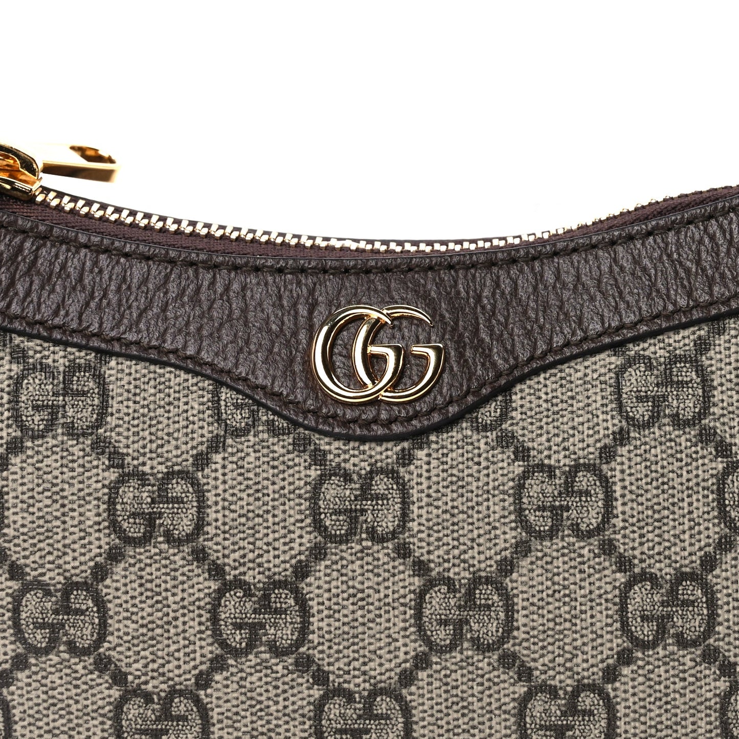Gucci GG Supreme Monogram Textured Dollar Calfskin Mini Ophidia Chain Bag Beige Ebony