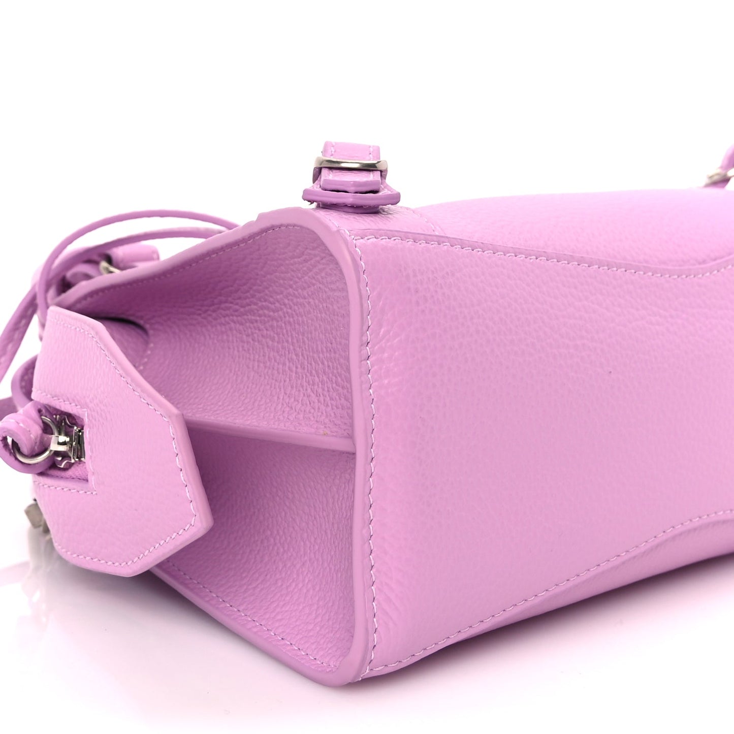 Balenciaga Grained Calfskin Neo Classic Silver Hardware Mini City Lilac