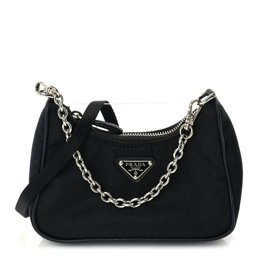 Prada Tessuto Nylon Mini Re-Edition 2000 Shoulder Bag Black