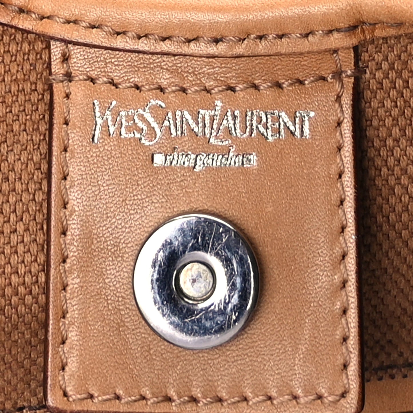 Saint Laurent Canvas Mombasa Hobo Tan Turquoise