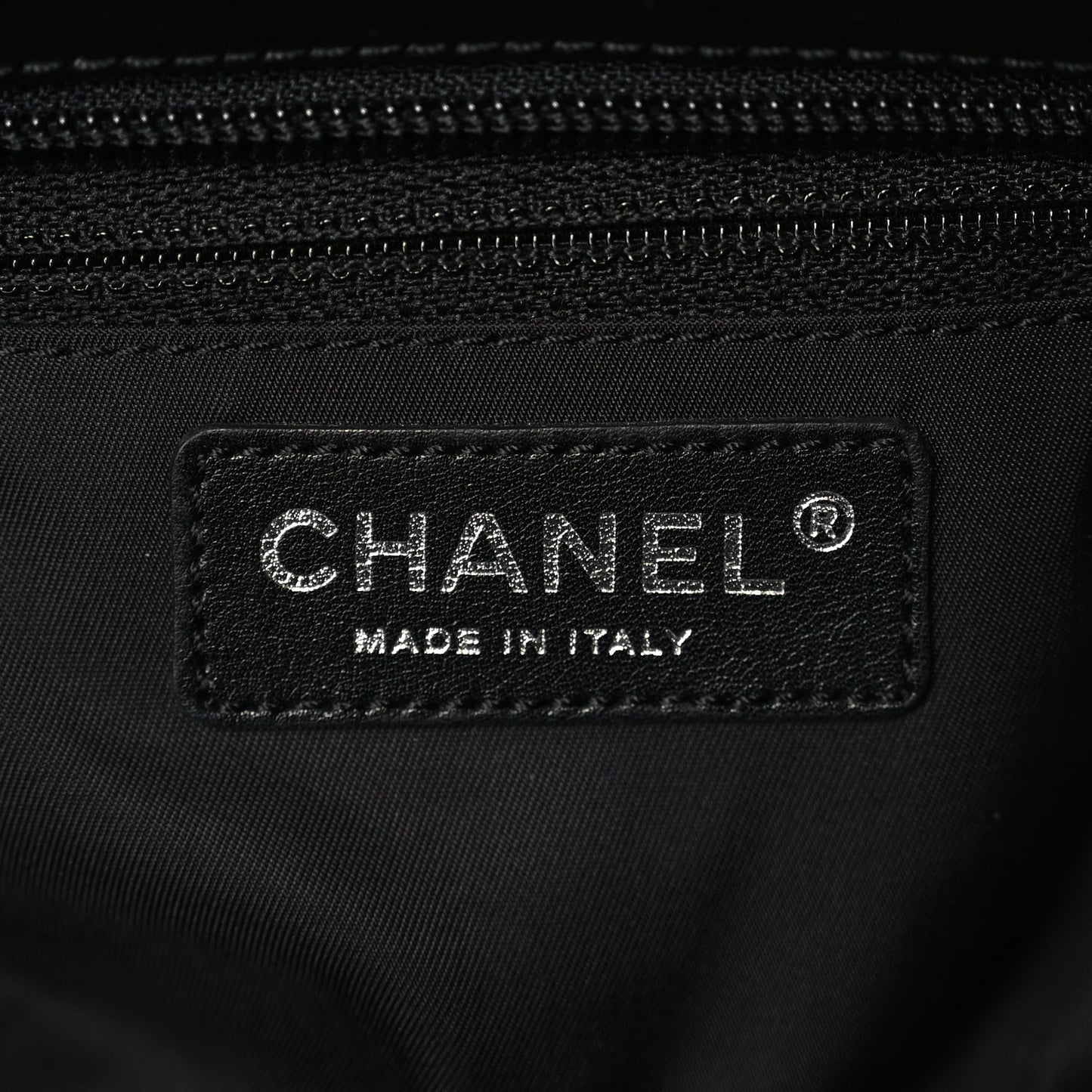 Chanel Coated Canvas Stitched XL Paris Biarritz Tote Black