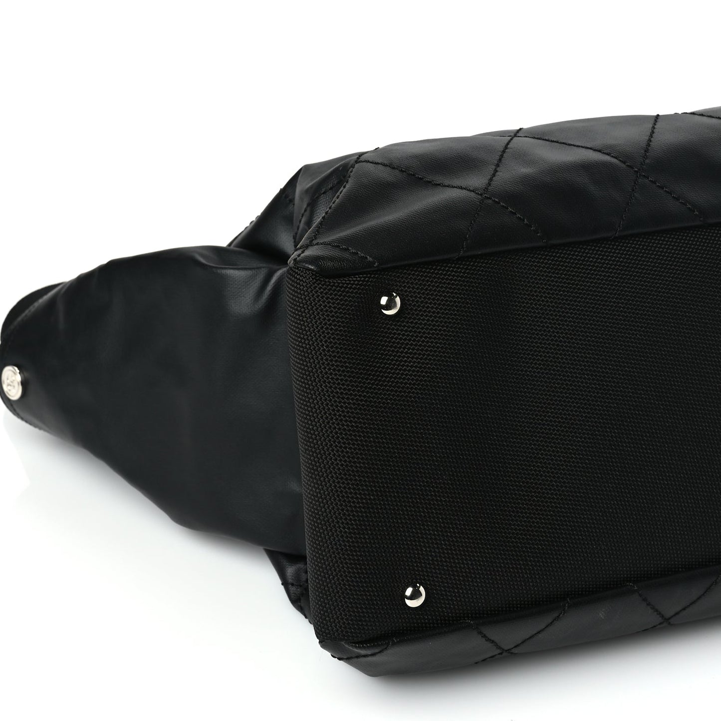 Chanel Coated Canvas Stitched XL Paris Biarritz Tote Black