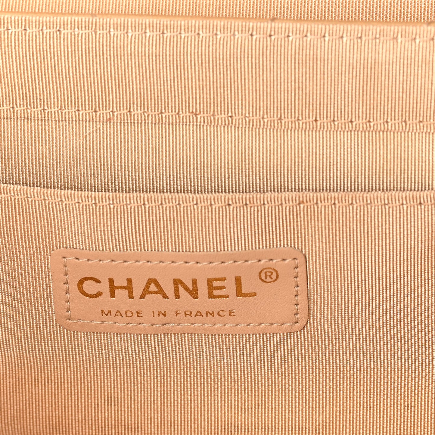 Chanel Lambskin Chevron Small East West Single Flap Bag Beige