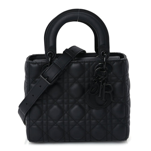 Christian Dior Ultra Matte Calfskin Cannage Small My ABCDior Lady Dior Black