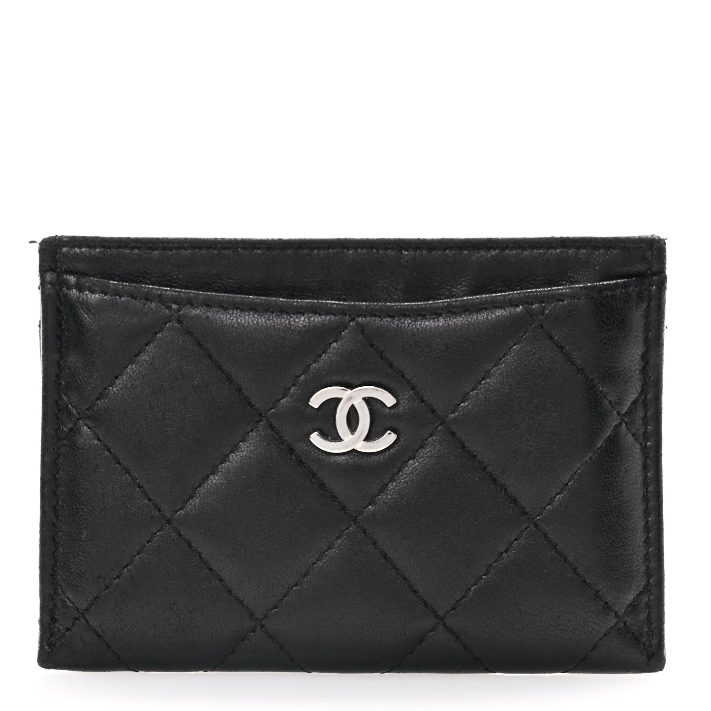 Chanel Lambskin Quilted Card Holder Black