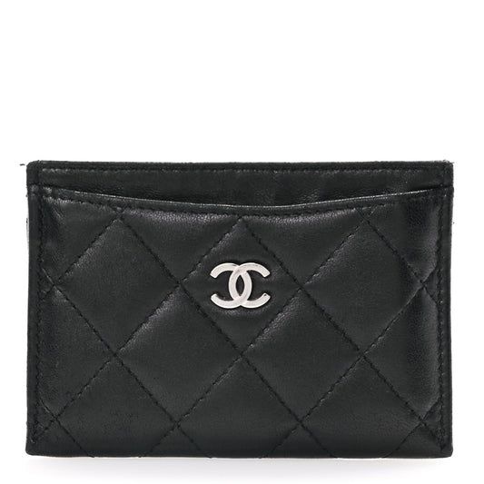 Chanel Lambskin Quilted Card Holder Black