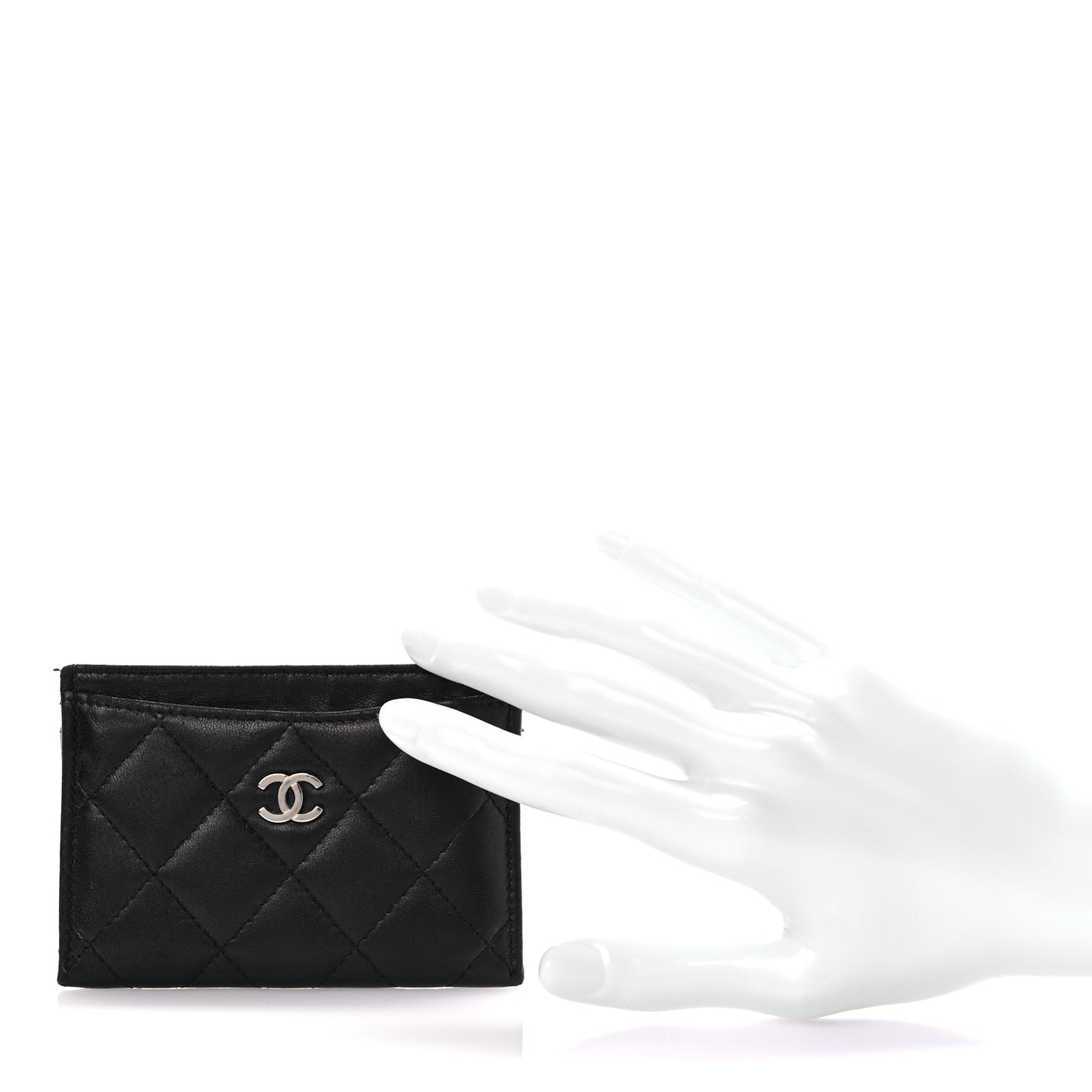 Chanel Lambskin Quilted Card Holder Black