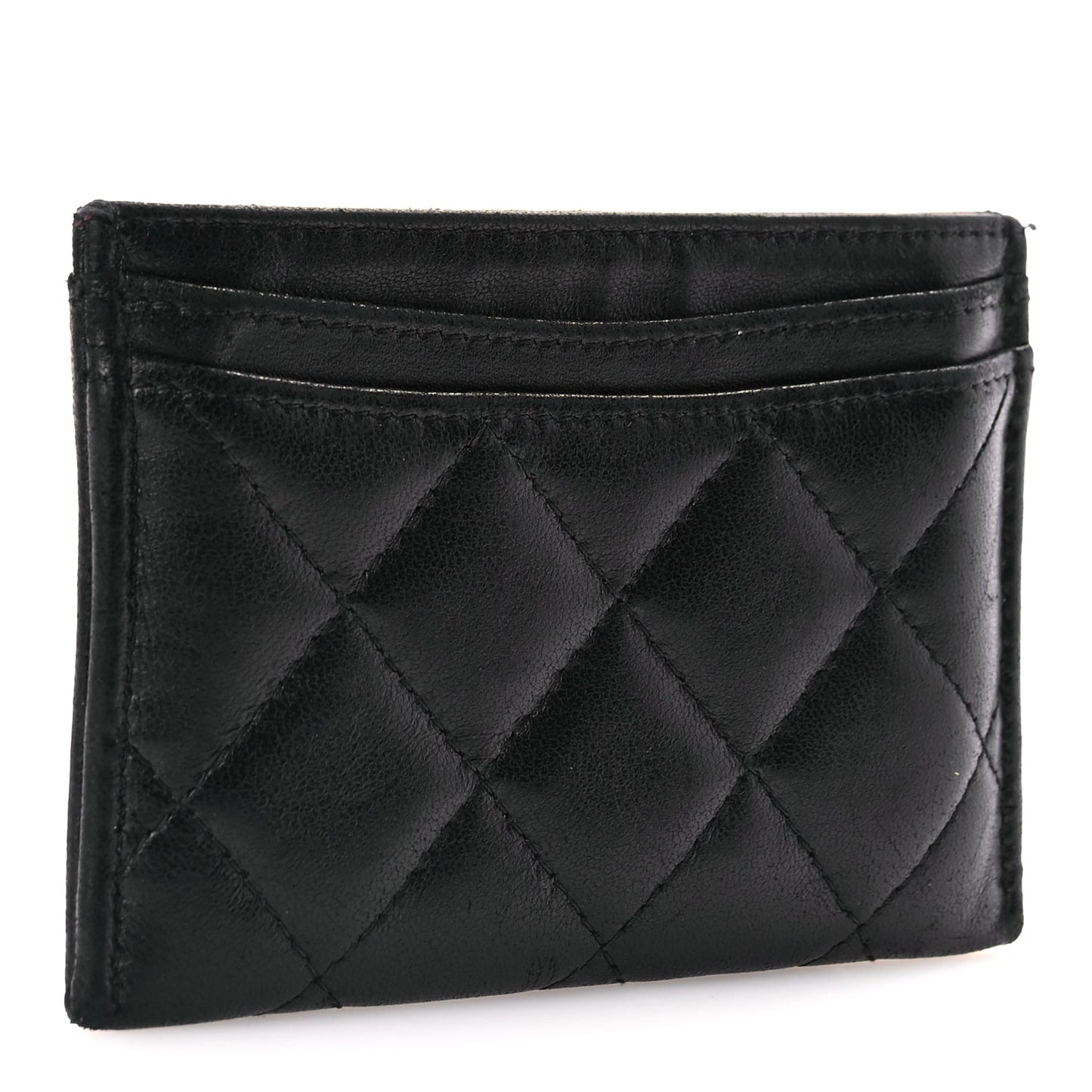 Chanel Lambskin Quilted Card Holder Black