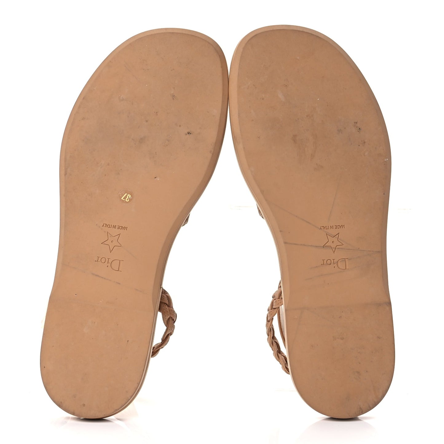 Christian Dior Calfskin Egee Sandals 37 Brown