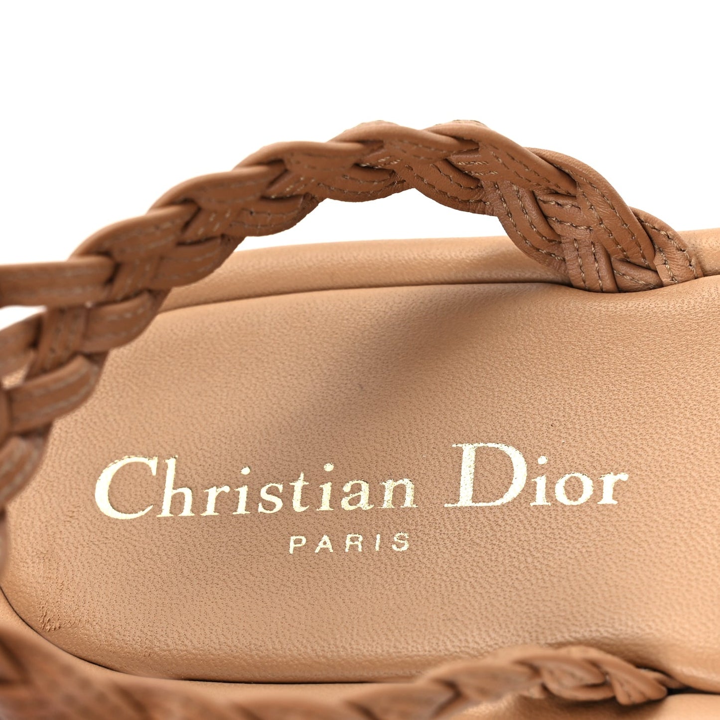 Christian Dior Calfskin Egee Sandals 37 Brown